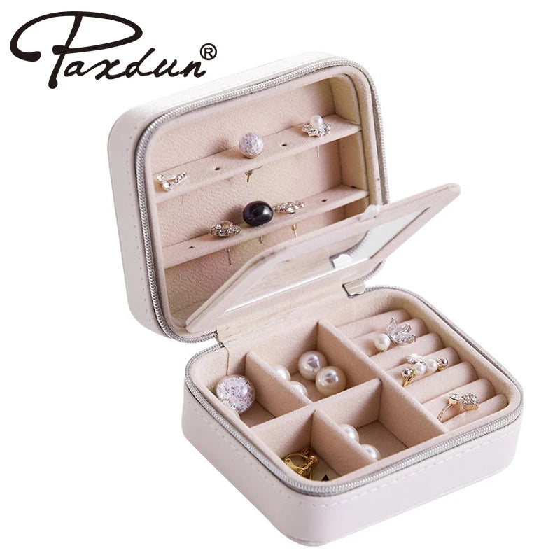 Custom Print Gift Display Box Travel Case Portable Jewelry Box Earring Ring Bracelet Jewelry Set Packaging Box With Custom Logo
