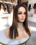 Factory Sale Cuticle Aligned Jewish Kosher Wigs Silk Straight 5x5 HD Lace Closure Wig