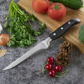 High Quality 6 Inch Stainless Steel Boning Knife with Pakka Wood Handle Ambidextrous High-Polish Finish
