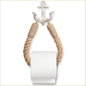 Bathroom Decord Nautical Rope Towel Ring Toilet Paper Holder with Metal Hook