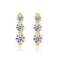 CZCITY New Design Geometric Pyramid Earrings 925 Sterling Silver Earrings Cubic Zirconia for Girls