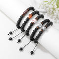 Men Sport Ball Bracelet Fashion Matte Black Bead Volleyball Football Baseball Soccer Basketball Bracelet for Men