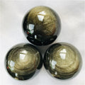 Natural Rocks Gold Obsidian Sphere Healing Crystal Ball for  Decoration