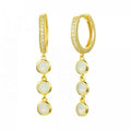 LOZRUNVE Jewelry Supplier Factory Sterling Silver 925 Classic Opal Huggie Hoop Earring
