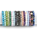 Custom Ladies Premium Stone Ball Healing Gemstone Natural Crystal Bead Bangle Bracelet