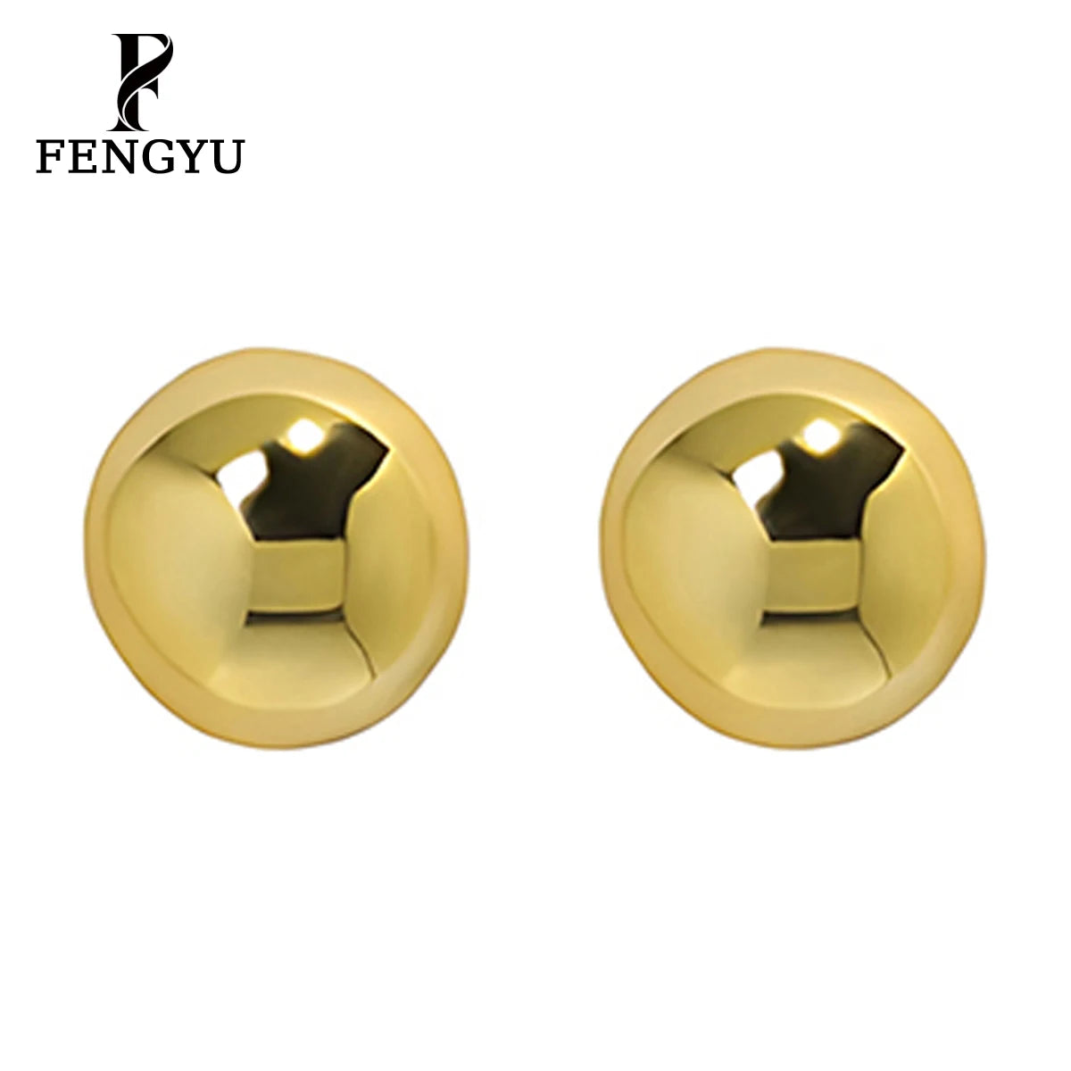 18K Gold Geometrical Ball Stud Earrings for Women 925 Sterling Silver Simple Earring Designer Custom Fine Jewelry Wholesale