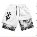 Men's Summer Cotton Jogging Shorts Casual Loose Fit Mid Waist Flat Front Style Hip Hop Fitness Shorts