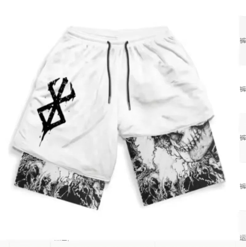 Men's Summer Cotton Jogging Shorts Casual Loose Fit Mid Waist Flat Front Style Hip Hop Fitness Shorts
