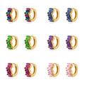 Ins Colorful Zircon Earrings Set Wholesale Waterproof 925 Sterling Silver Hoop Earrings Women's Real Gold PVD Huggie Earrings