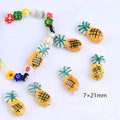 Handmade Graffiti Fruit Shape Ceramic Clay Beaded 21*7mm 3D Pineapple Loose Beads DIY Jewelry Findings