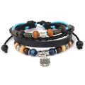 Wholesale New Fashion Jewelry Alloy & Leather Charm OWL Pendant Adjustable Bracelets for Unisex Gift