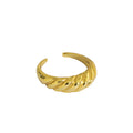 Factory Price 18K Gold Plated Croissant Ring S925 Sterling Silver Geometric Smooth Croissant Twist Open Ring