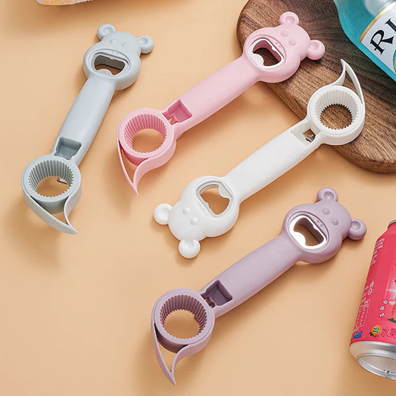 4-in-1 Multi-purpose Beer Drink Bottle  Screw Opener Can Fish Opener Stainless Steel Plastic Can  Bottle Open Can Opener