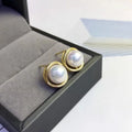 E1367 8-9mm DIY Natural Freshwater Pearl Charm Earrings Mounting Accessory 925 Sterling Silver Gold Plated  Jewelry for Women