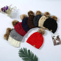 Woman Girls Kids Children  Pom-pom Colorful Winter Warm Knitted Hat Beanie