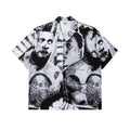 Custom Cuban Collar All Over Print New Vintage Street Styles Button up Shirts for Men