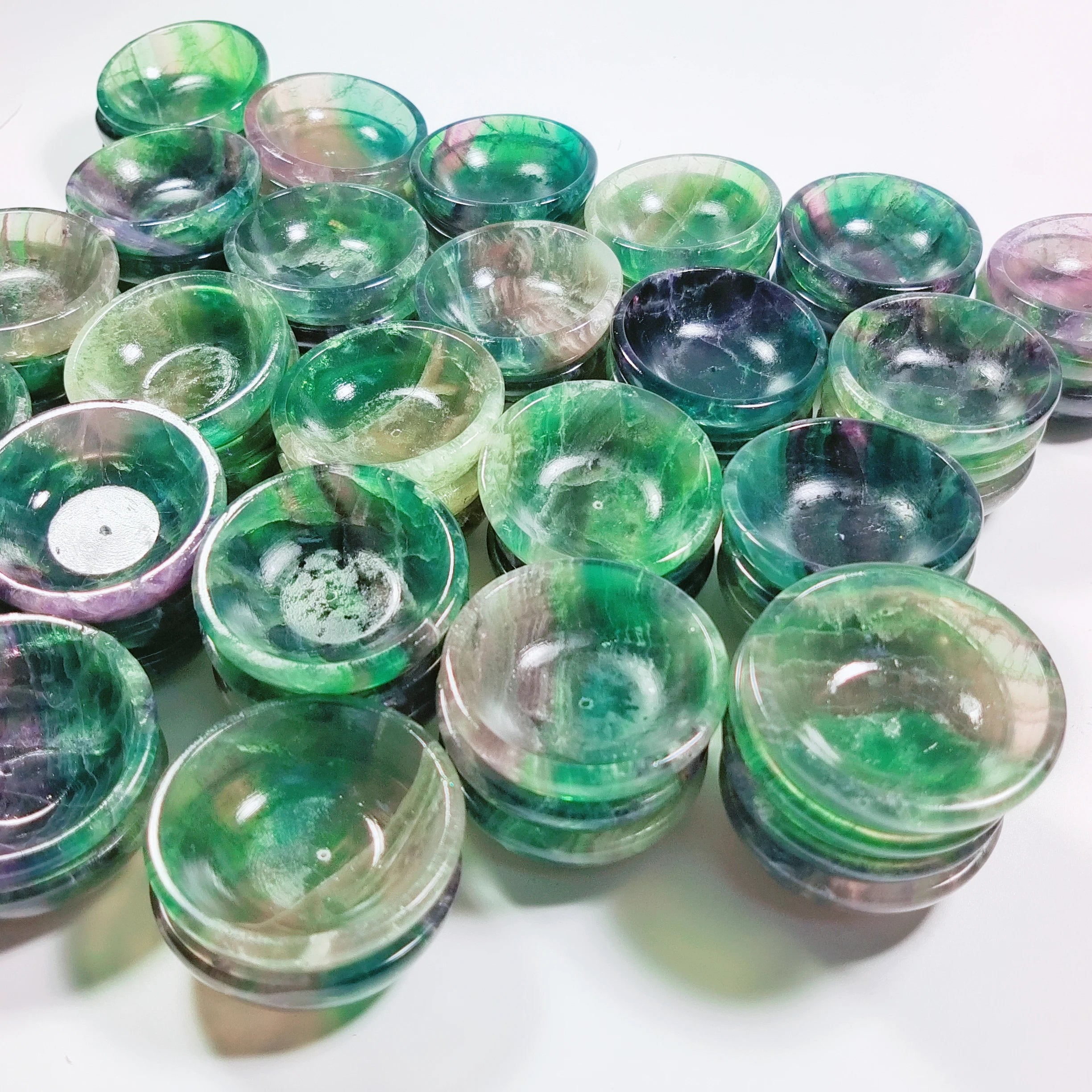 HZ Custom Carvings Stone Bowl Natural Xiuyan Jade Makeup Fluorite Bowls