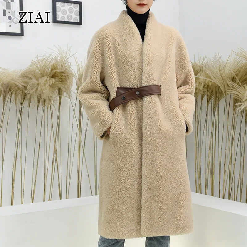 Wholesale Customized Polyester Sheep Shearing Particles Lamb Wool Coat Women's Mid-length Loose Fur Coat New