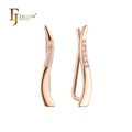 FJ Fallon Fashion Jewelry Crawler Earrings Plated in 585 Rose Gold Brass Based