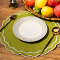 New Design Embroidered Logo Cloud Shape Cotton and Linen Cloth Napkin 42*42cm Eco Friendly Wedding Party Napkins Table Placemat