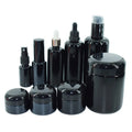 Luxury 30ml 50ml 100ml 250ml Cosmetic Packaging Skincare Set Violet Black Glass Body Lotion Bottle with Pump MOQ 100pcs