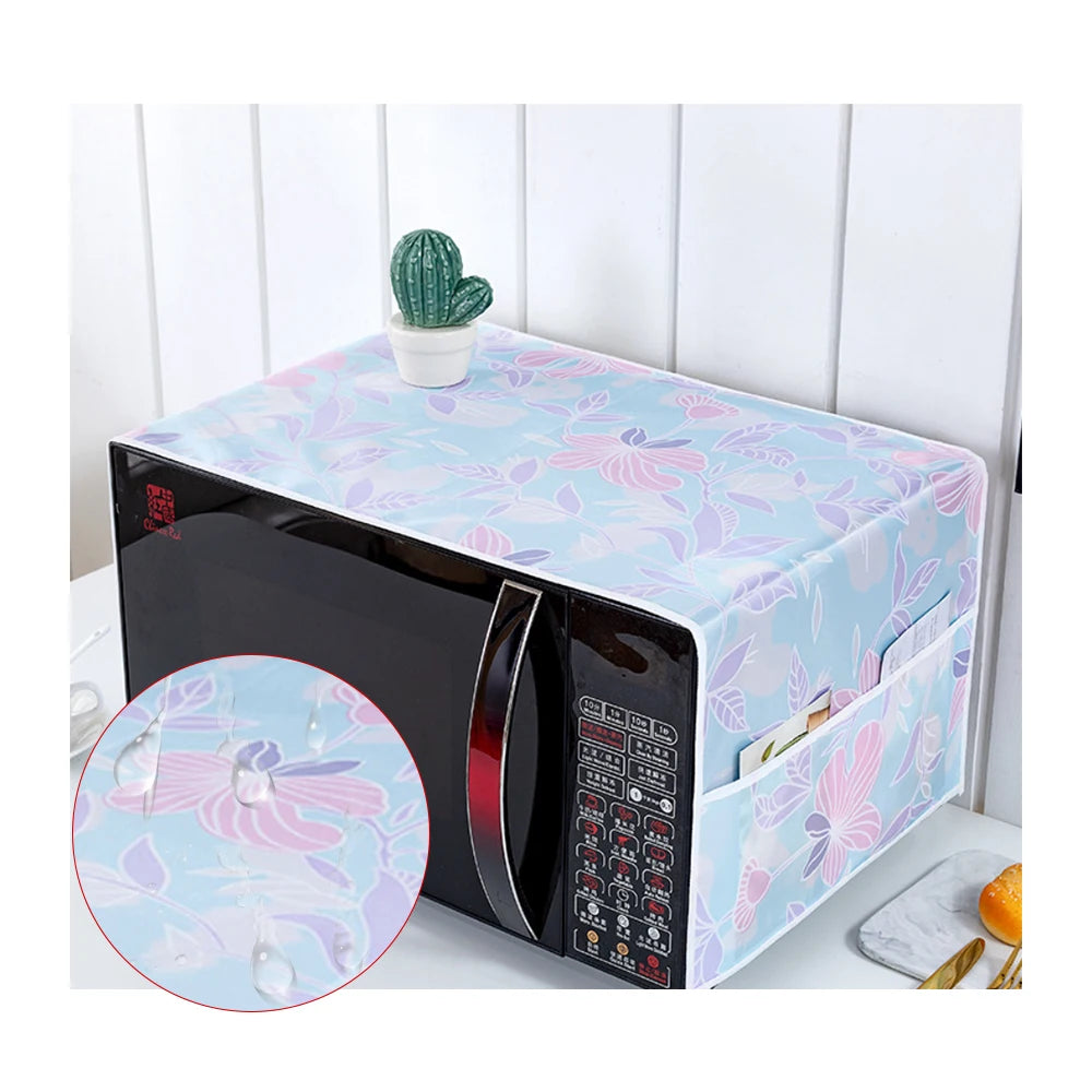 Hot Selling PEVA Eco-Friendly Color Dust Cover for Microwave Oven and Refrigerator Kitchen Storage Set