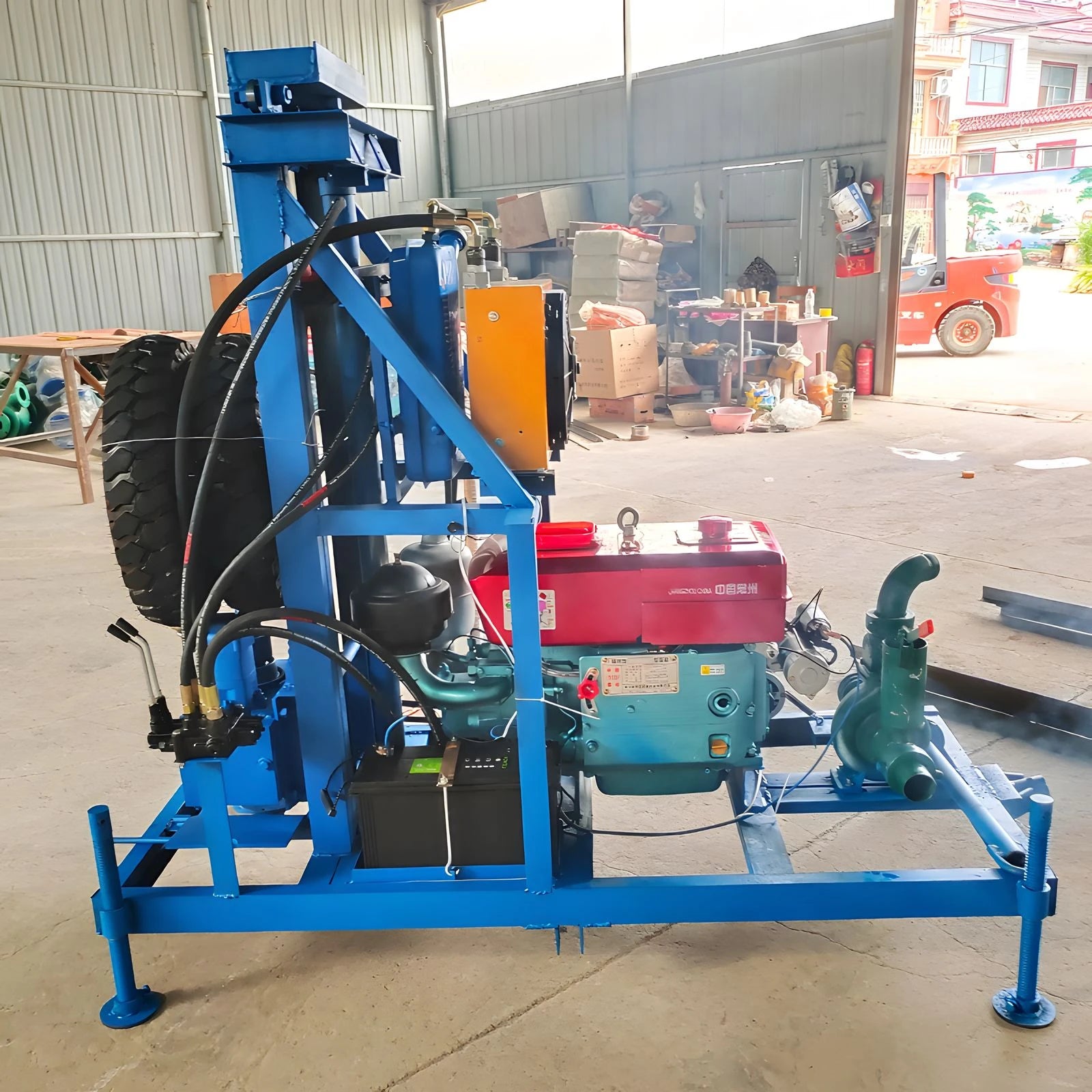 150m Wheel Trailer-Mounted Hydraulic Water Well Power Head Borehole Drill Drilling Machine Rig