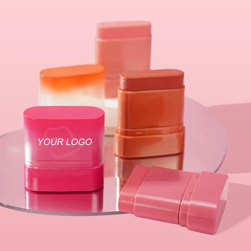 Custom Logo Private Label Long Lasting 6-Color Mineral Cheek Blush Stick Waterproof for Fair Skin Tone