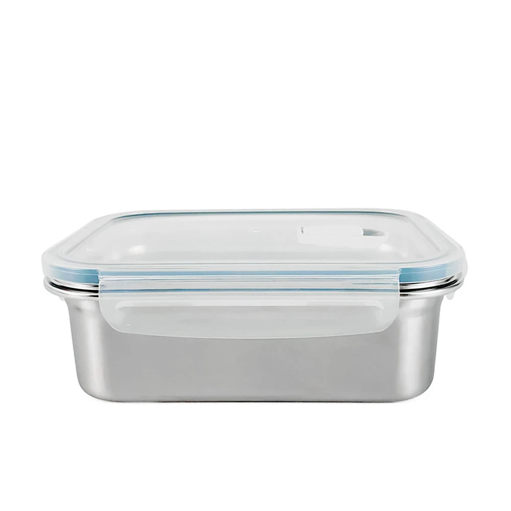 Leakproof Bento Lunch Box with Removable Divider Tiffin Box Plastic Lid Stainless Steel Lunch Box Adults Kids Microwave Safe