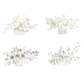 Wholesale Bridal Hair Accessories Handmade Wedding Combs Hair Jewelry Flower Leaf Crystal Pearl Decoration