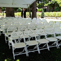 Modern White Folding Steel Chair Resin PP Plastic for Outdoor Garden Lawn Park Events Weddings Villas