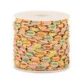 Colorful Embossed Oval Dripping Oil Play Chain DIY Handmade Bracelet Necklace Hip Hop Jewelry Making Accessories