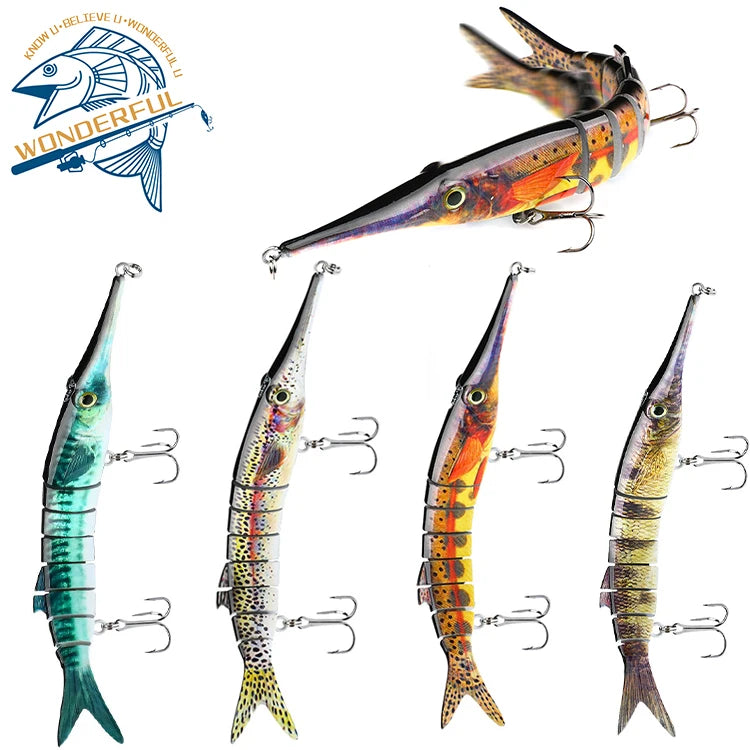 250mm 52g Artificial Bionic Hard 8 Segments Plastic Big Game Swimbait Wobblers Multi Jointed Fishing Lure