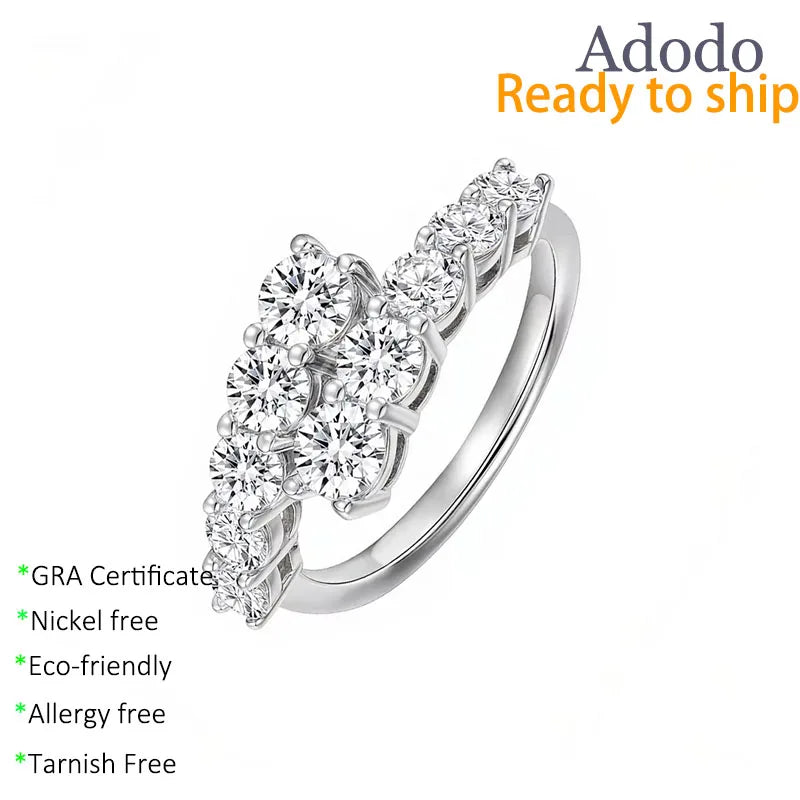 Factory Jewelry S925 Sterling Silver Vvs Gra Moissanite Open Environmentally Friendly Custom Wedding Jewelry Rings