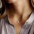 Initial Letter Mini Coin Chokers 14K Gold Plated Link Chain Stainless Steel Necklace for Children's Trendy