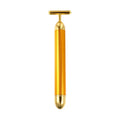 2026 Wholesale T Shape Beauty Bar Vibration Massage Roller 24k Gold Face Massager for Skin Care