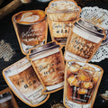 30pcs/pack PET Stickers Coffee Freedom Series Coffee Theme Handbook Decoration Material Stickers