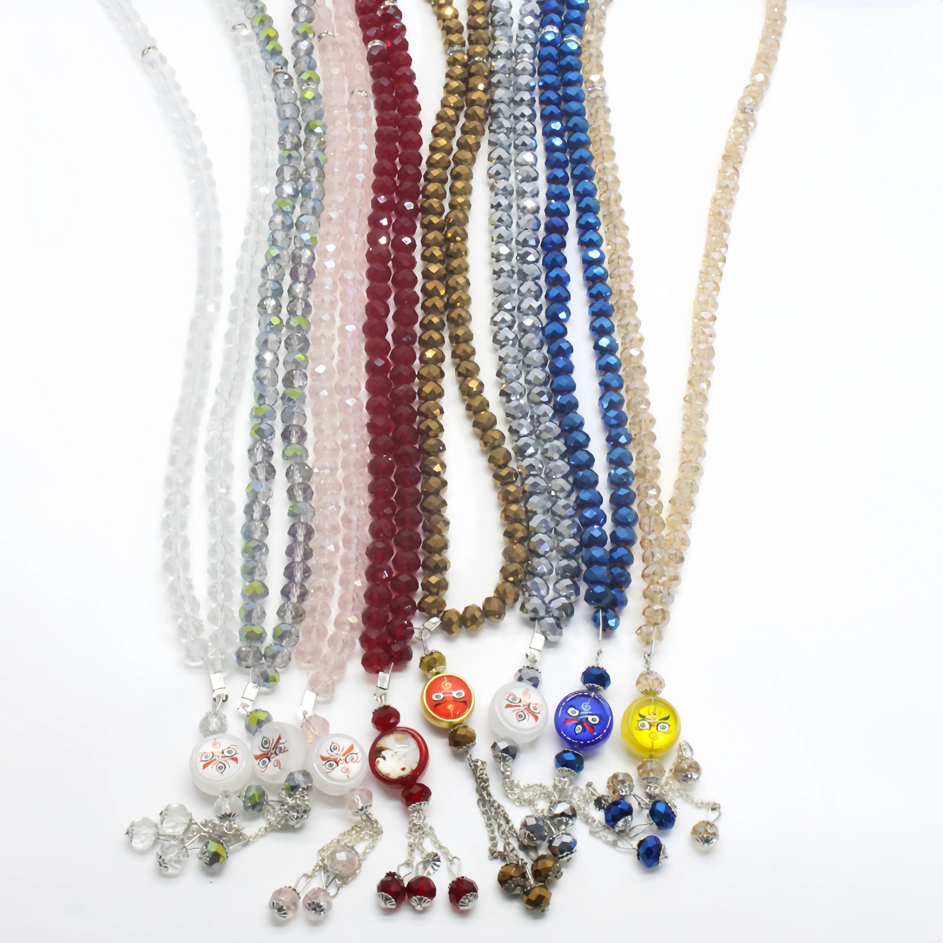 2024 New Design 8mm 99pcs Beads Islamic Crystal Prayer Bead Muslim Rosary Prayer Bead Bracelet with Personalized Logo
