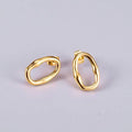 Simple Stainless Steel 18K Gold Plated Irregular Rectangle Circle Earrings Titanium Steel Oval Rectangle Circle Hoop Earrings