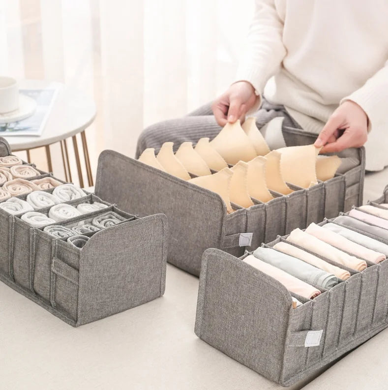 Fabric Storage Bins With Divider Oxford Drawer Sotrage Box Underwear Jeans Storage Bag Large Capacity Combination Bins