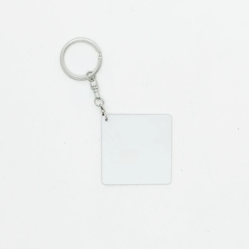 Qualisub Personalized 1mm Thick Square Aluminum Keychains Sublimation Keychain Double Sided Glossy Sublimation Metal Keychain