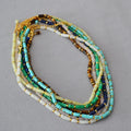 Bohemia Colorful Gemstone Beaded Necklace Simple Brass Malachite Jade Turquoise Tiger's Eye Beads Necklace for Women