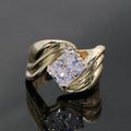 Customized Fine Jewelry 14K Yellow Gold Solitaire Moissanite Diamond Ring D Vvs  3 Carat Radiant Cut Moissanite Ring for Wedding