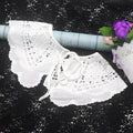 GH-134 Fashion Front Tie White O-Neck Detachable Embroidery Flower Women Female Fake Collar for Dress Garment Accessories