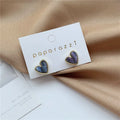 2021 Sweet Acrylic Heart Stud Earrings Delicate Gold Color Mini Ear Studs Trendy Ear Nails for Women Girls Jewelry Gift