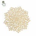 Wholesale Luxury Round Gold Metallic Sheet Vinyl Table Mat Kitchen Flower Placemat Pvc for Wedding Dining Decoration