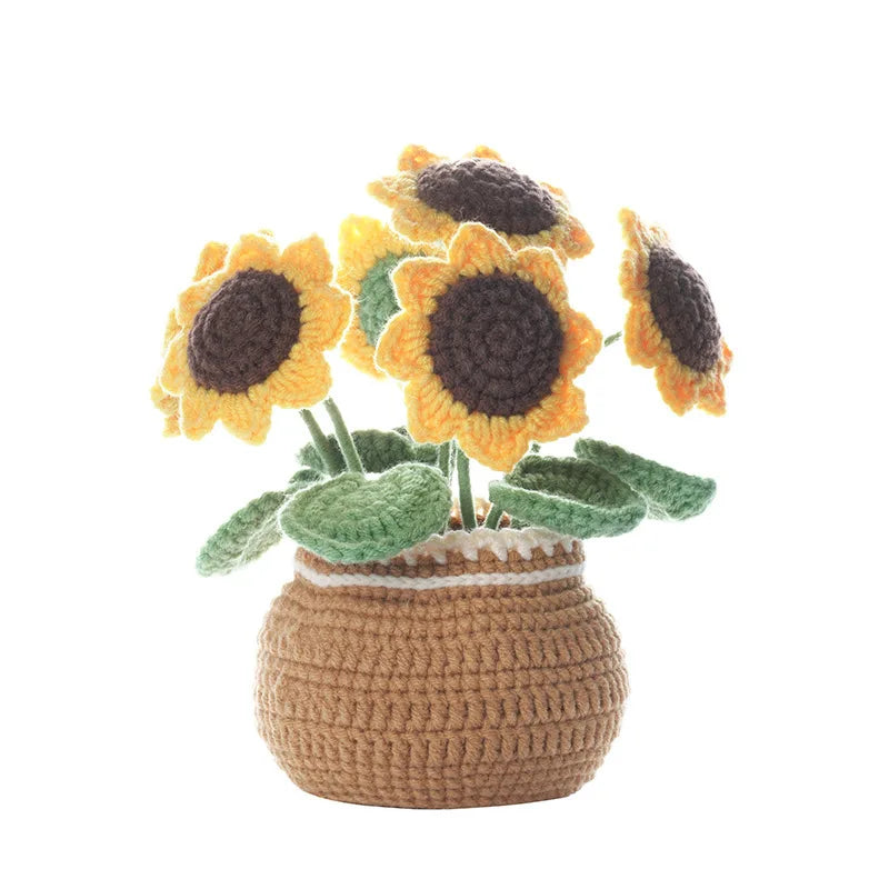 2025 New Style DIY Mini Handmade Craft Products Crochet Sunflower DIY Crochet Knitting Animal Kit Crochet Bag Kit for Beginners