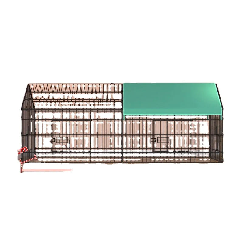 Metal Chicken Coop Foldable Chicken Cage for 6 Chickens Duck Rabbit Cat Playpen with Weather Proof Cover for Outdoor Indoor