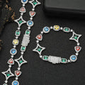 VEROMCA Hip Hop Jewelry  Colored Gemstone Popular Accessory High Zircon Men's Bracelet  for Women