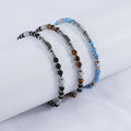 Boho Chic Adjustable Tiger Eye Stone Beaded Bracelets Fashion Stainless Steel Natural Stone Jewelry for Women